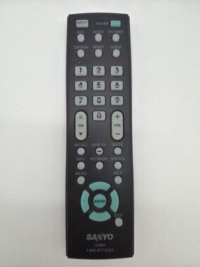 Sanyo GXBM Universal TV Remote Control Black With AAA Battery Compartment Durabl